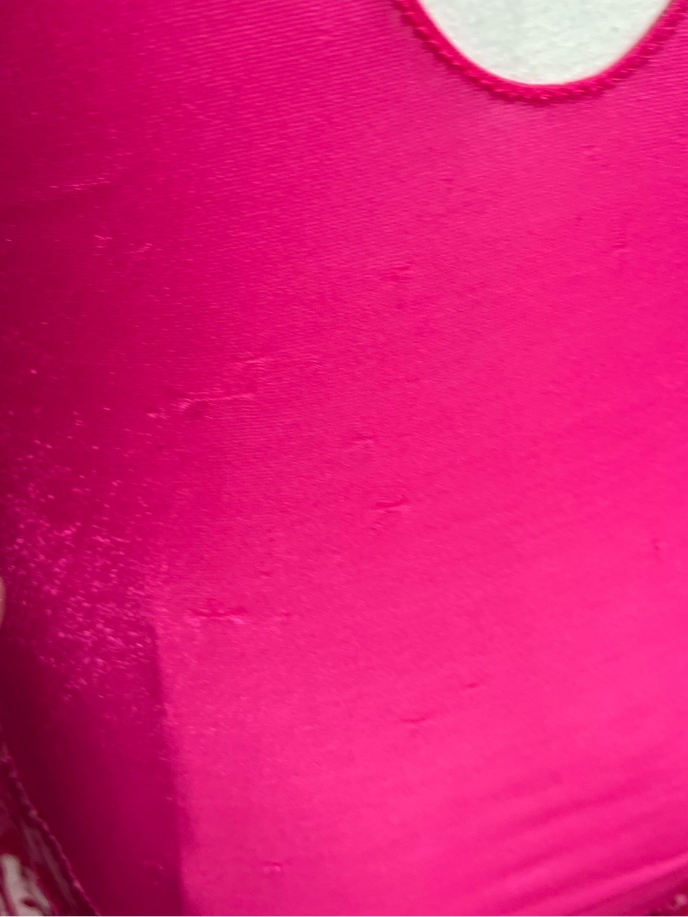 Vintage Fuchsia Lace Bodysuit Top Reworked Bustier Slip Shirt S - Picture 6 of 8